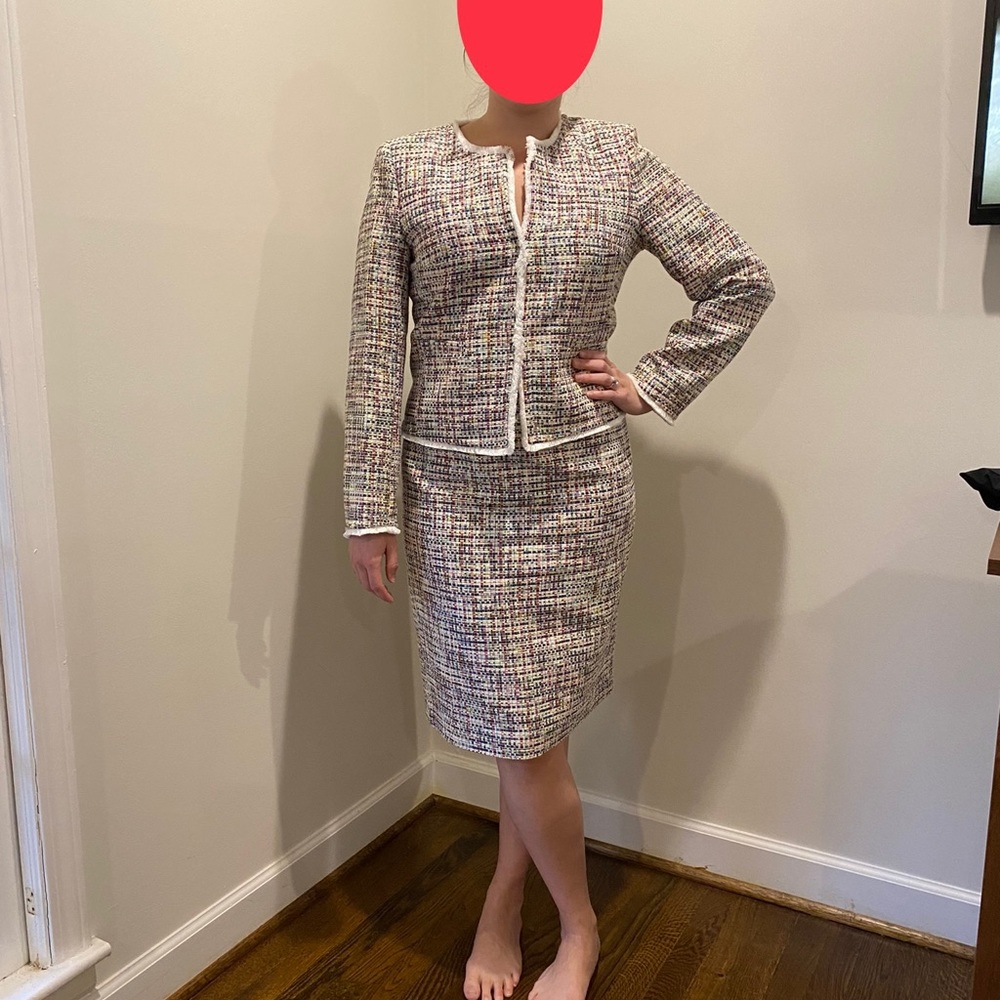 Rainbow Tweed Skirt Suit